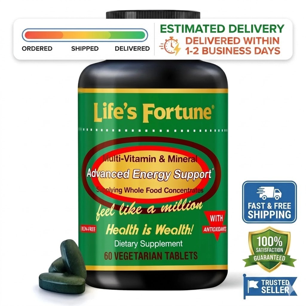 Life’s Fortune Multivitamin & Mineral 60 Tablets All Natural Energy Source Su…