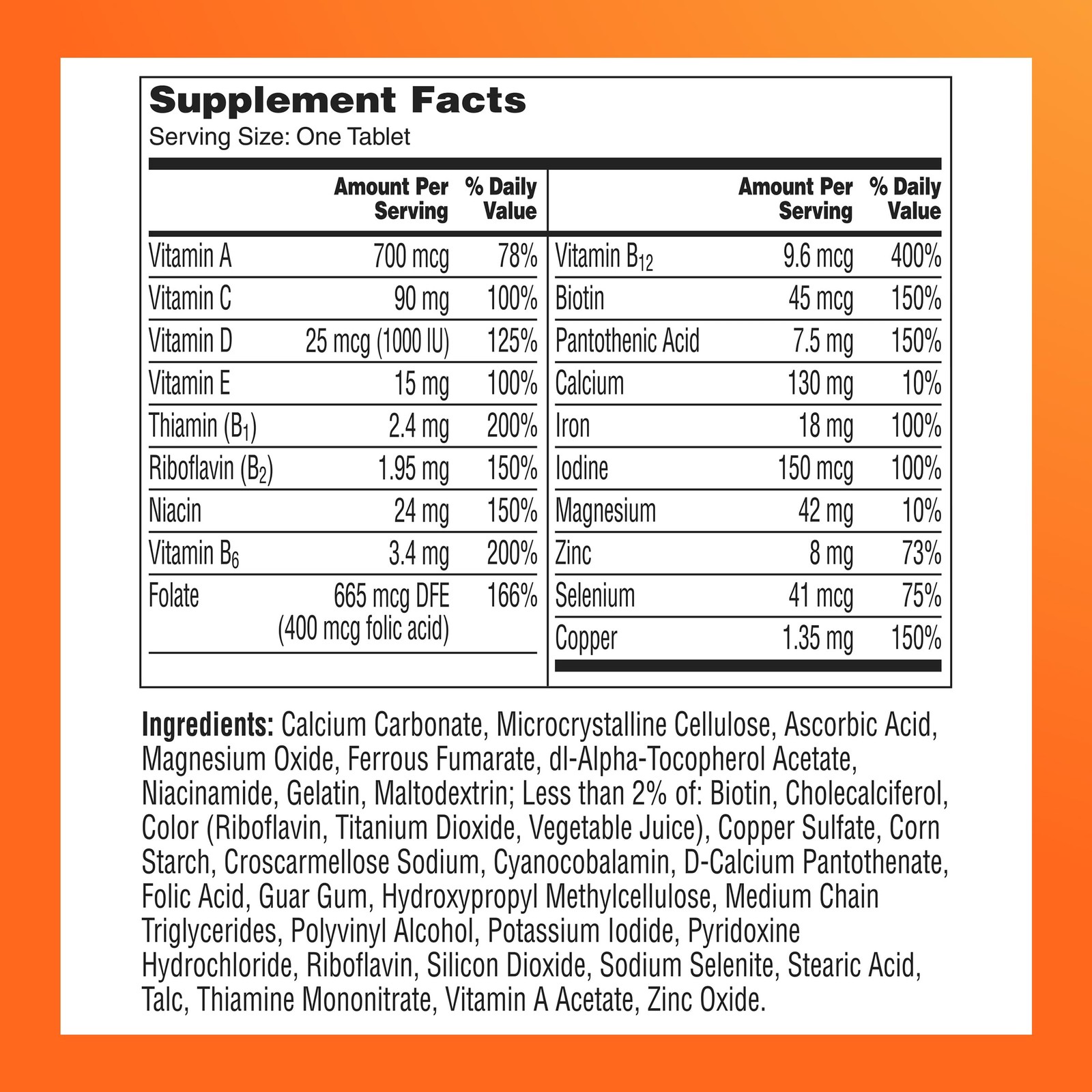 One A Day Multivitamin for Women- Daily 200 Count (Pack of 1), Orange