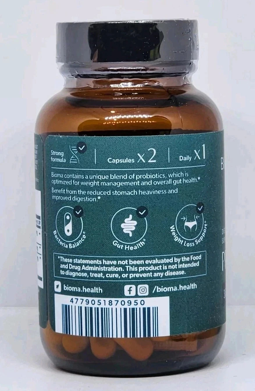 3 Pack BIOMA Probiotics Digestive Health Gut Support for Men & Women 60 Capsules