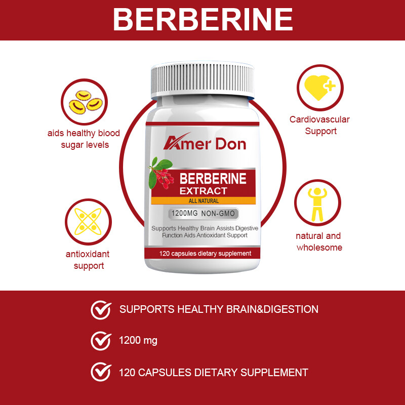120Pc Premium Berberine HCL Extract 1200mg Healthy Cholesterol Anti-inflammatory