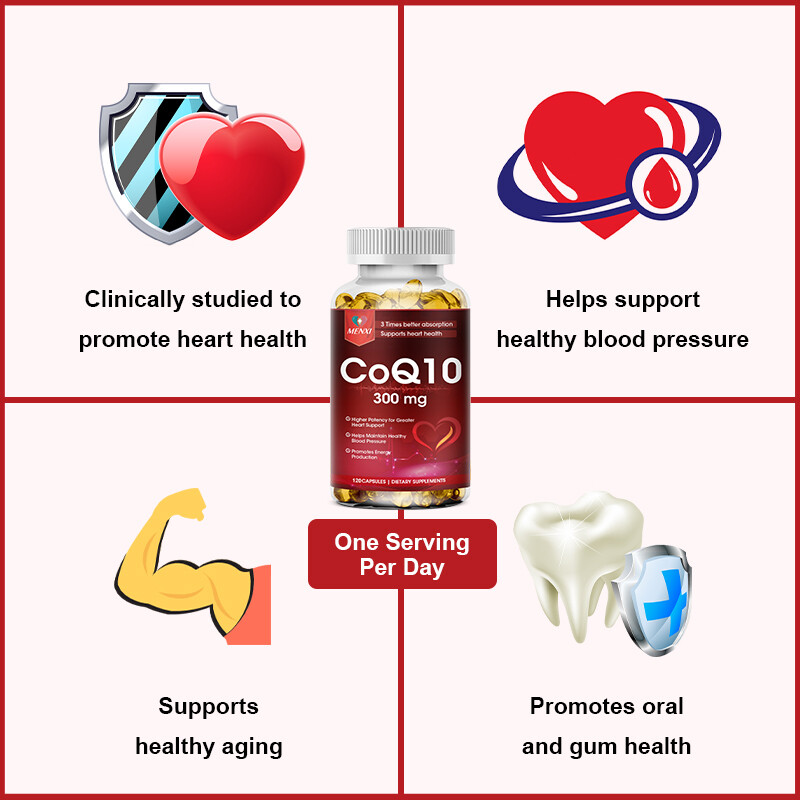 CoQ 10 Coenzyme Q10 Vegan Softgel 300mg Cardiovascular Heart Health 120 Capsules