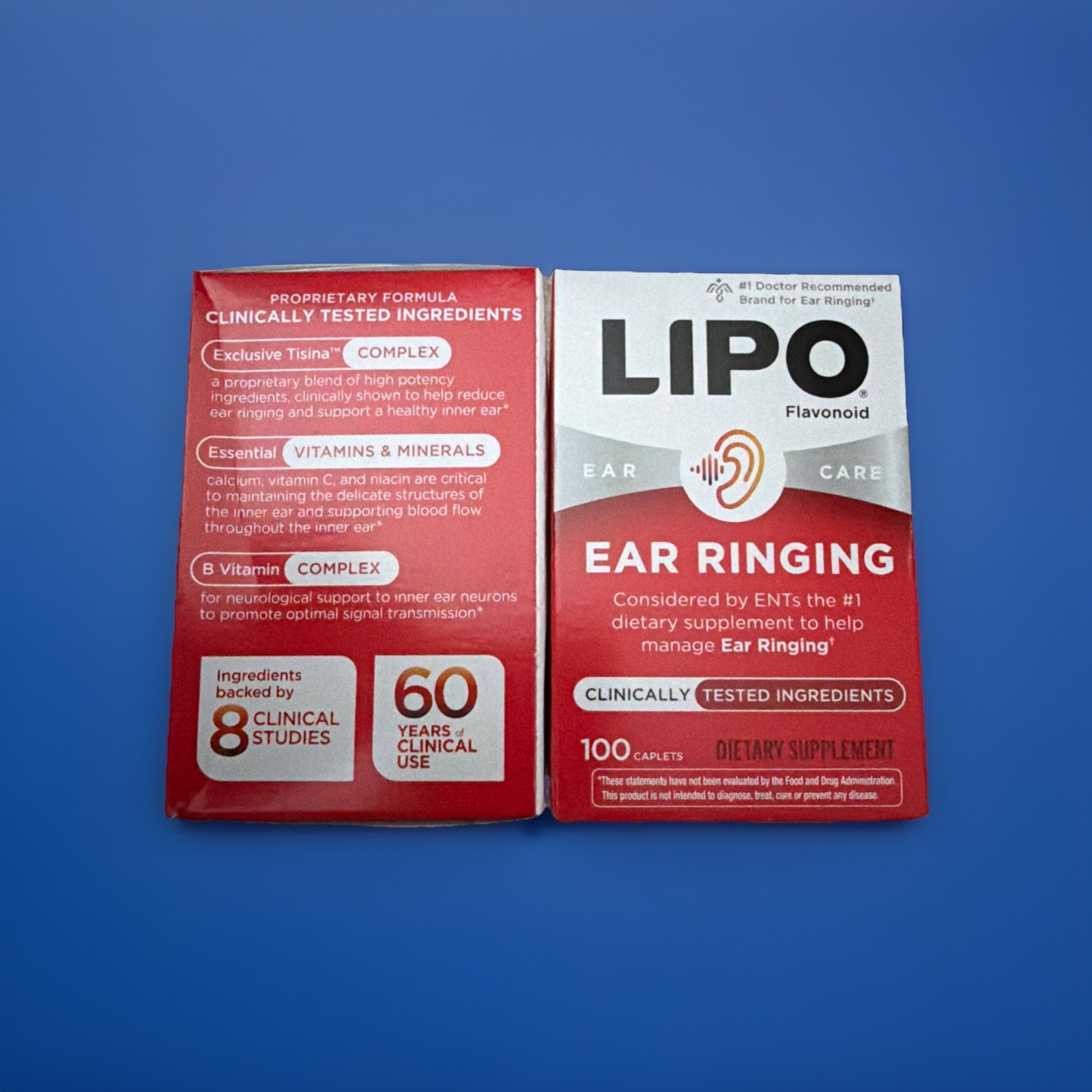 Lipo Flavonoid Ear Ringing Supplement 100ct X 2 Boxes EXP 12/2028+Free Shipping!