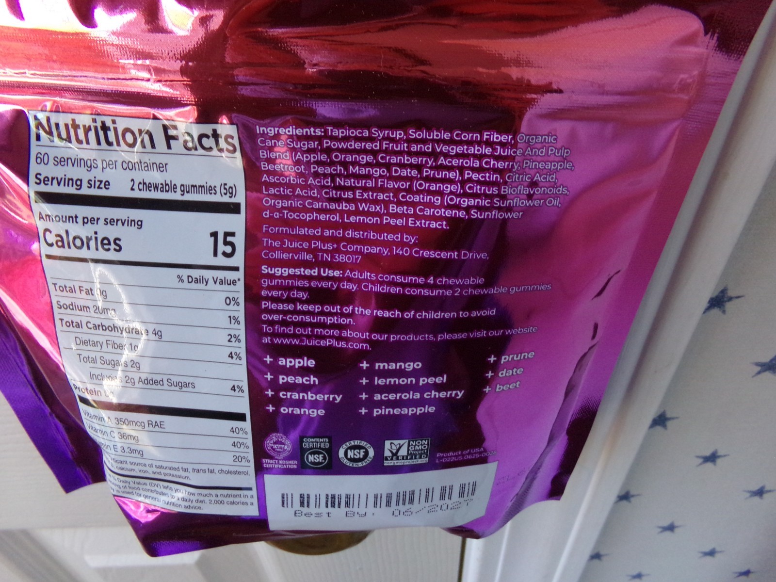 NEW JUICE PLUS+ Fruit Blend Superfood Chewable Gummies 120 Plant Based Exp 06/27