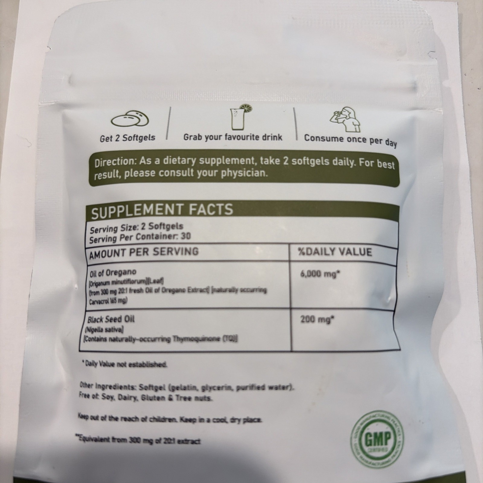 Resilia 6,000mg Oil of Oregano + Black Seed Oil 60 Softgels Immune Support