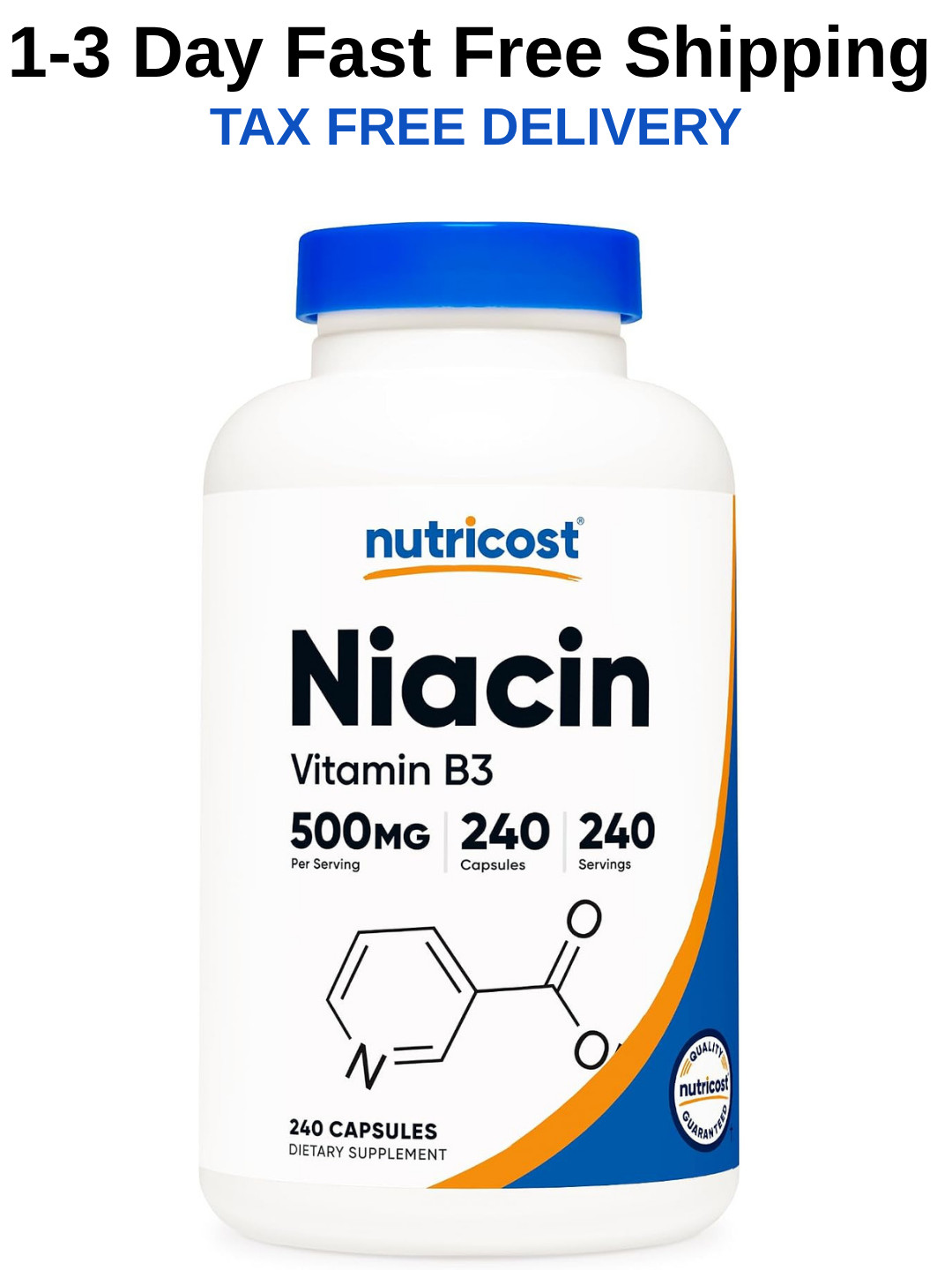 Nutricost Niacinamide (Vitamin B3) 500mg, 240 Capsules – Flush Free, Gluten Free