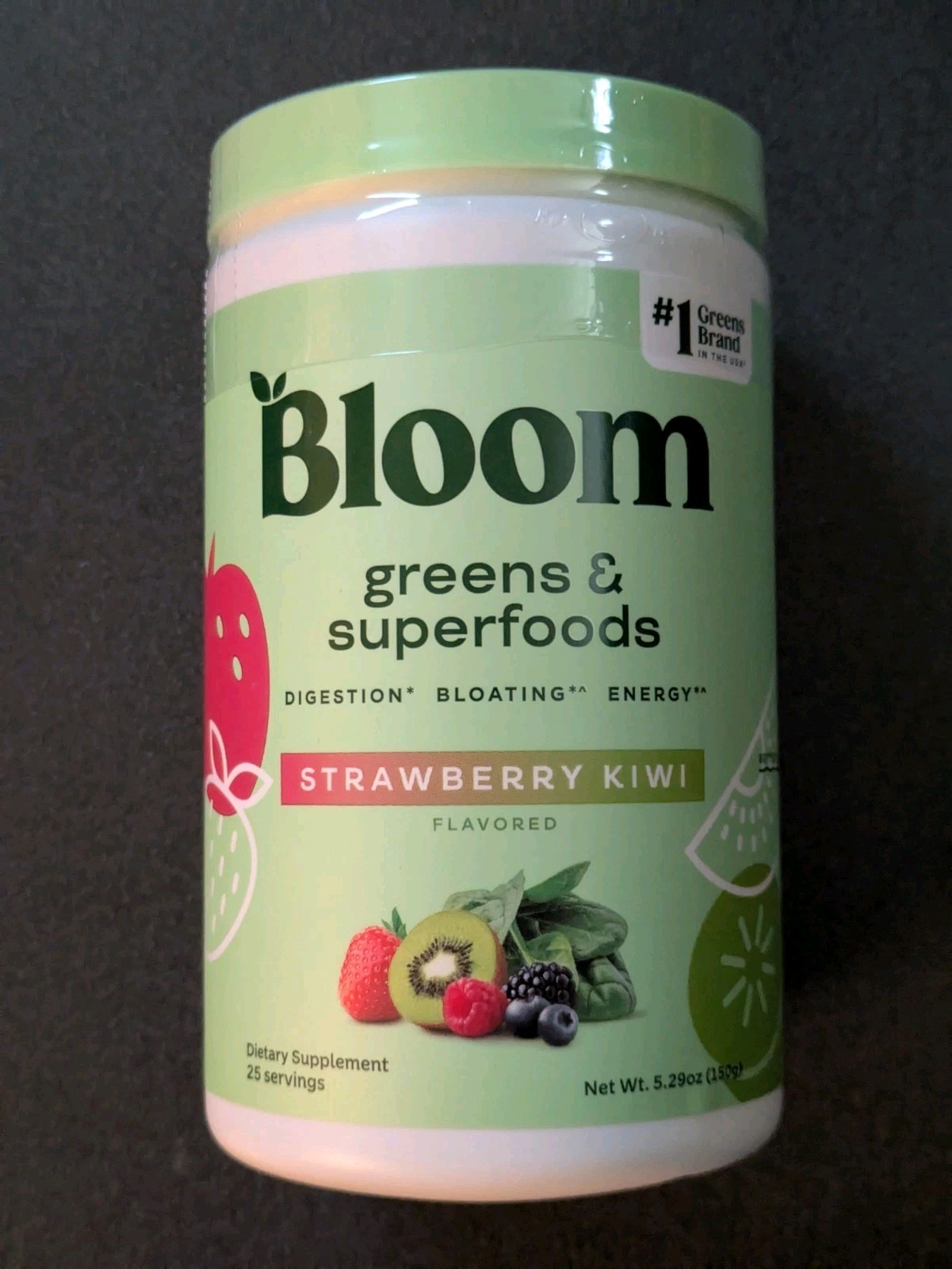 Bloom Nutrition Greens Superfoods Powder Strawberry-Kiwi EXP: 11/2026 (5.29oz)