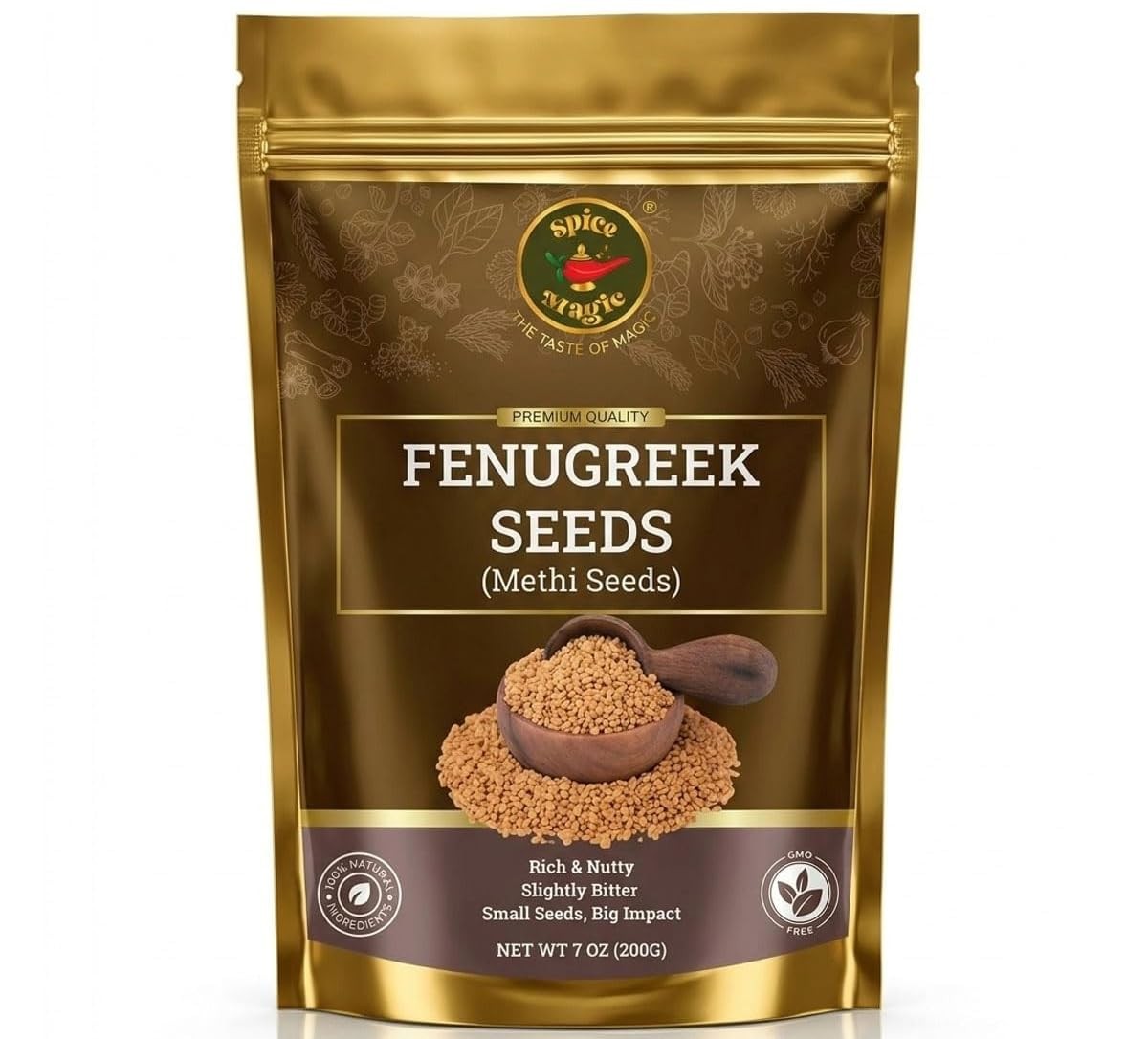 Spice Magic Fenugreek Seeds 7oz (200g) I Whole Methi for 7 Ounces