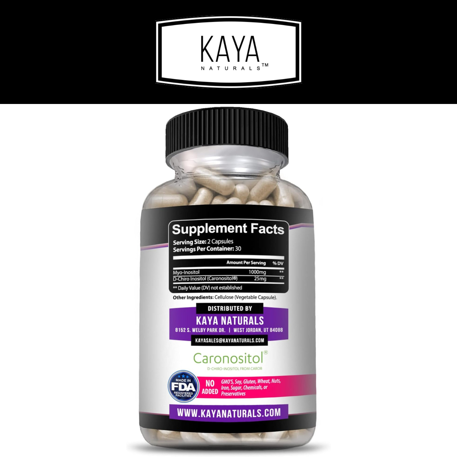 Myo & D-Chiro Inositol Plus 60ct, Women Hormone Support, Manage Stress