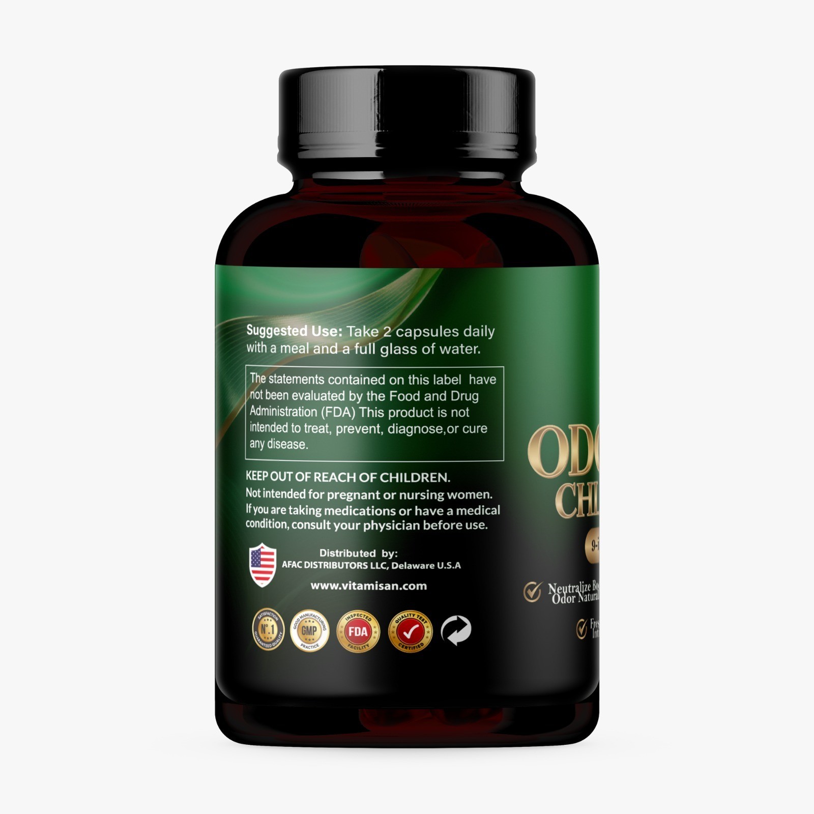Chlorophyll Capsules Natural Internal Deodorant Body Odor Cleanse 2 Pack 60 Caps