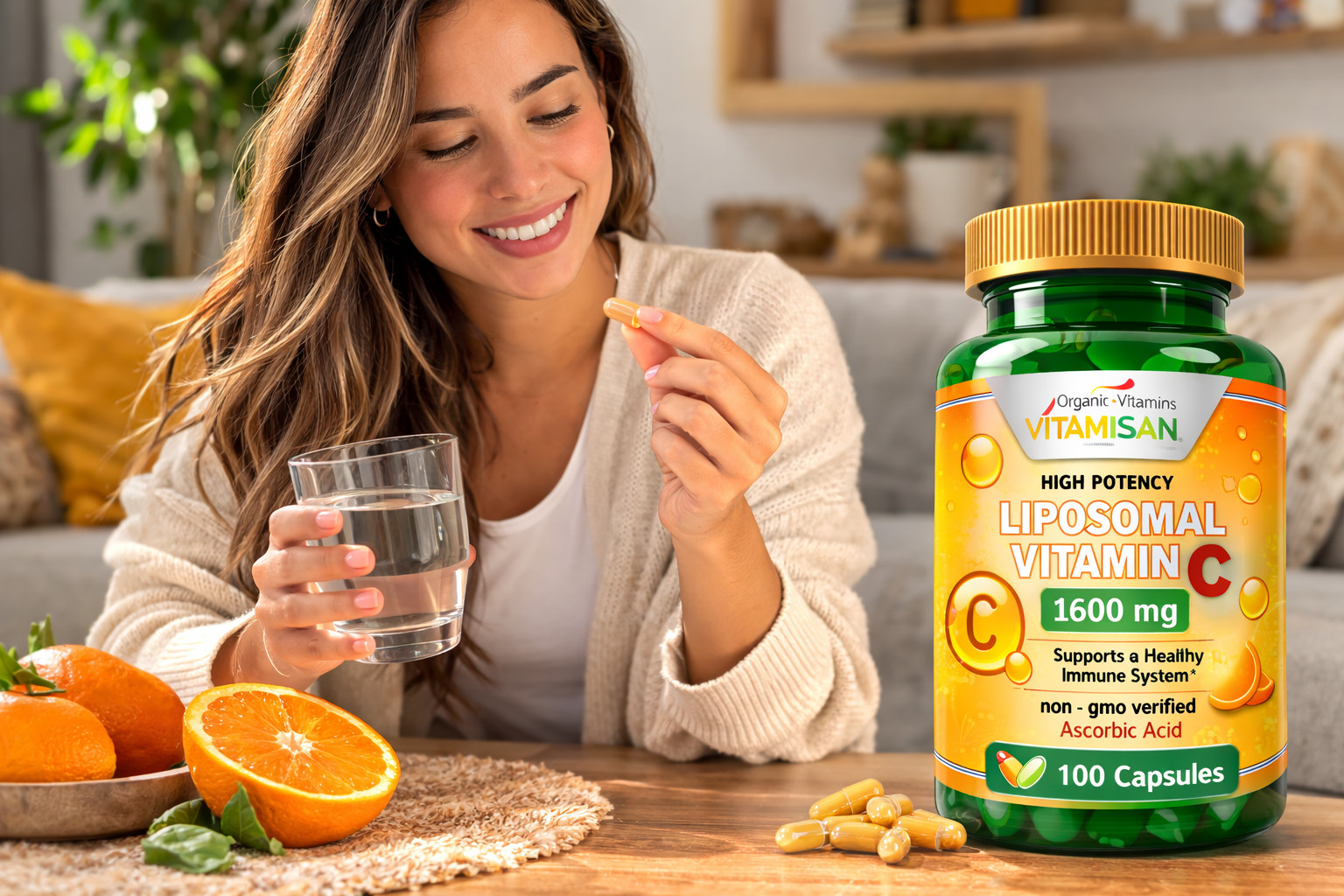 3 Vitamin C Vitamina Super HIgh Potency 1600 Liposomal 300 caps Support Immune S