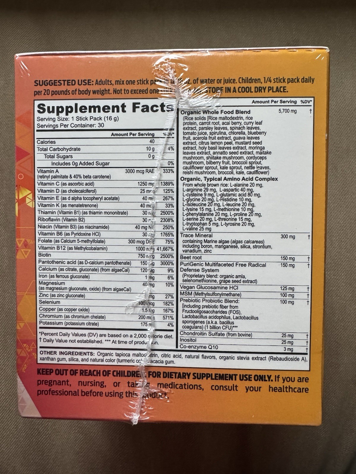 Beyond Tangy Tangerine – 2.0 Citrus Peach Fusion – 30 Stick Packs Dietary Supple