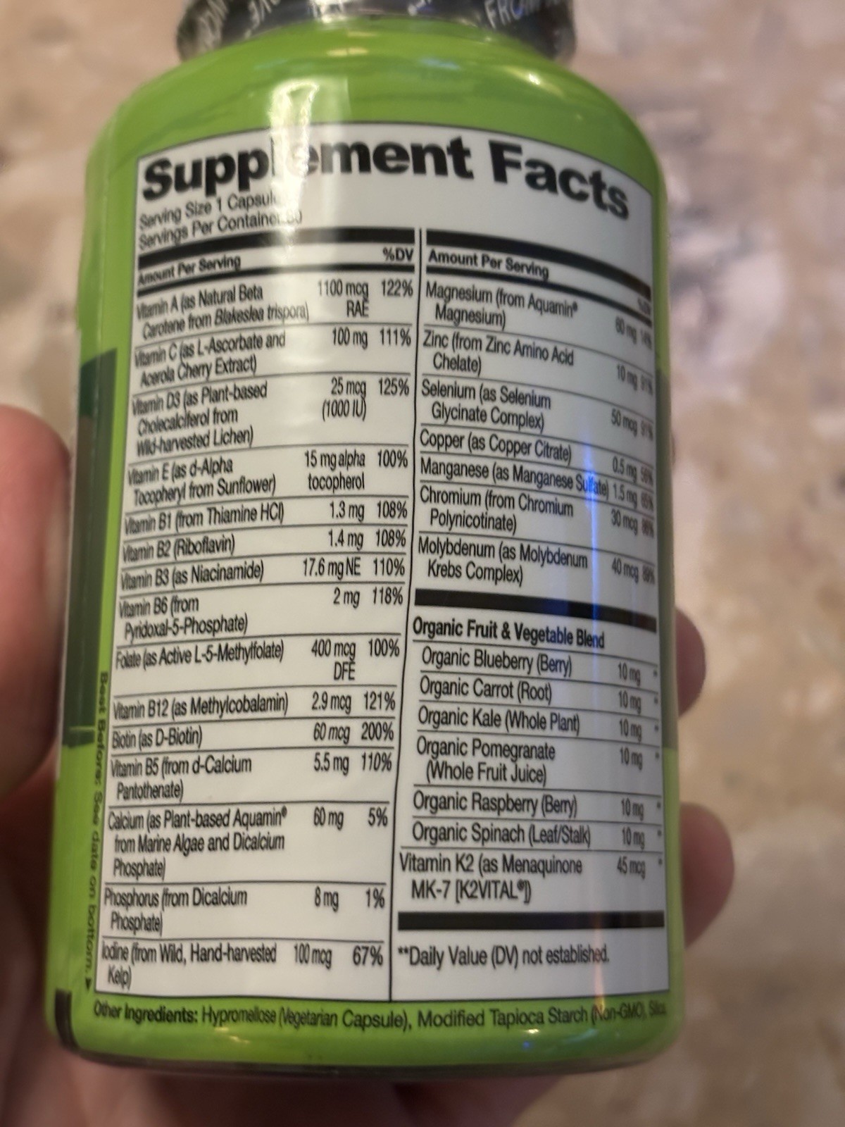 Naturelo One Daily Multivitamin for Men 50+ 60 Capsules NEW X3 180 Capsules