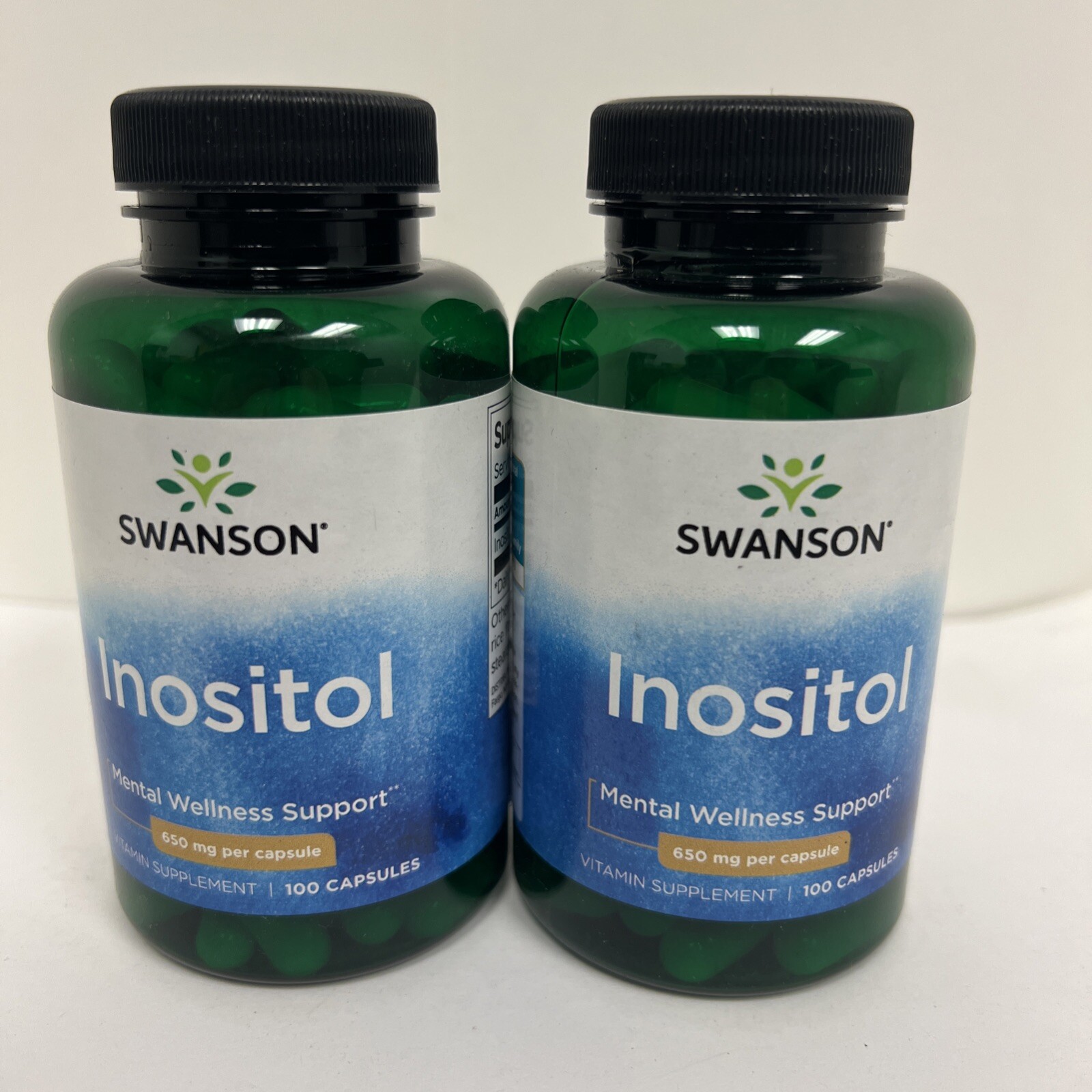 Swanson Inositol 650 mg 100 CapsulesX2 Pack EXP:07/2025