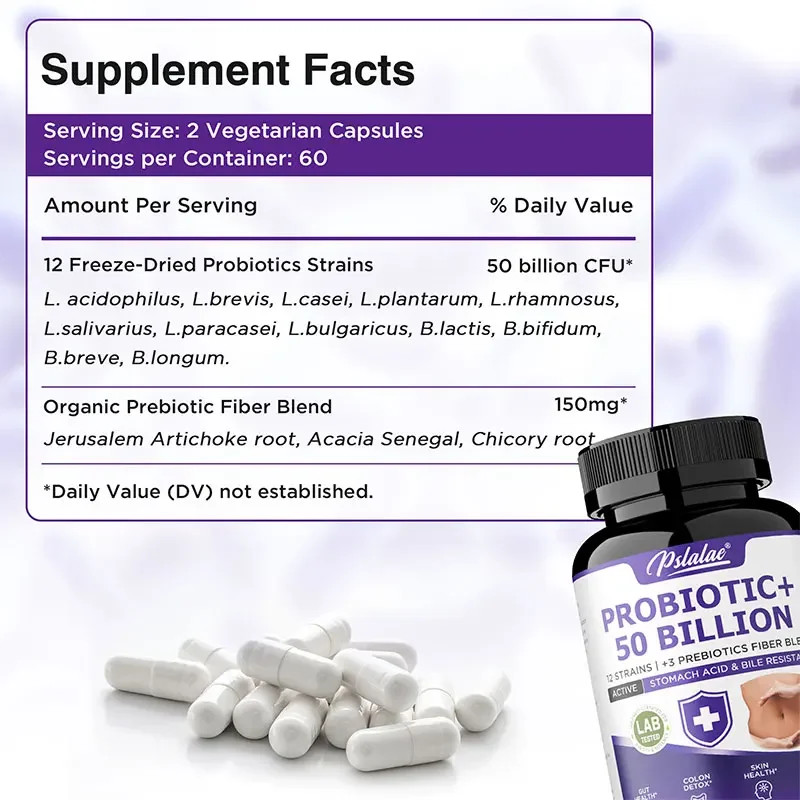 Probiotic+ 50 Billion 240pcs -Promotes Intestinal Health,Relieves Gas & Bloating