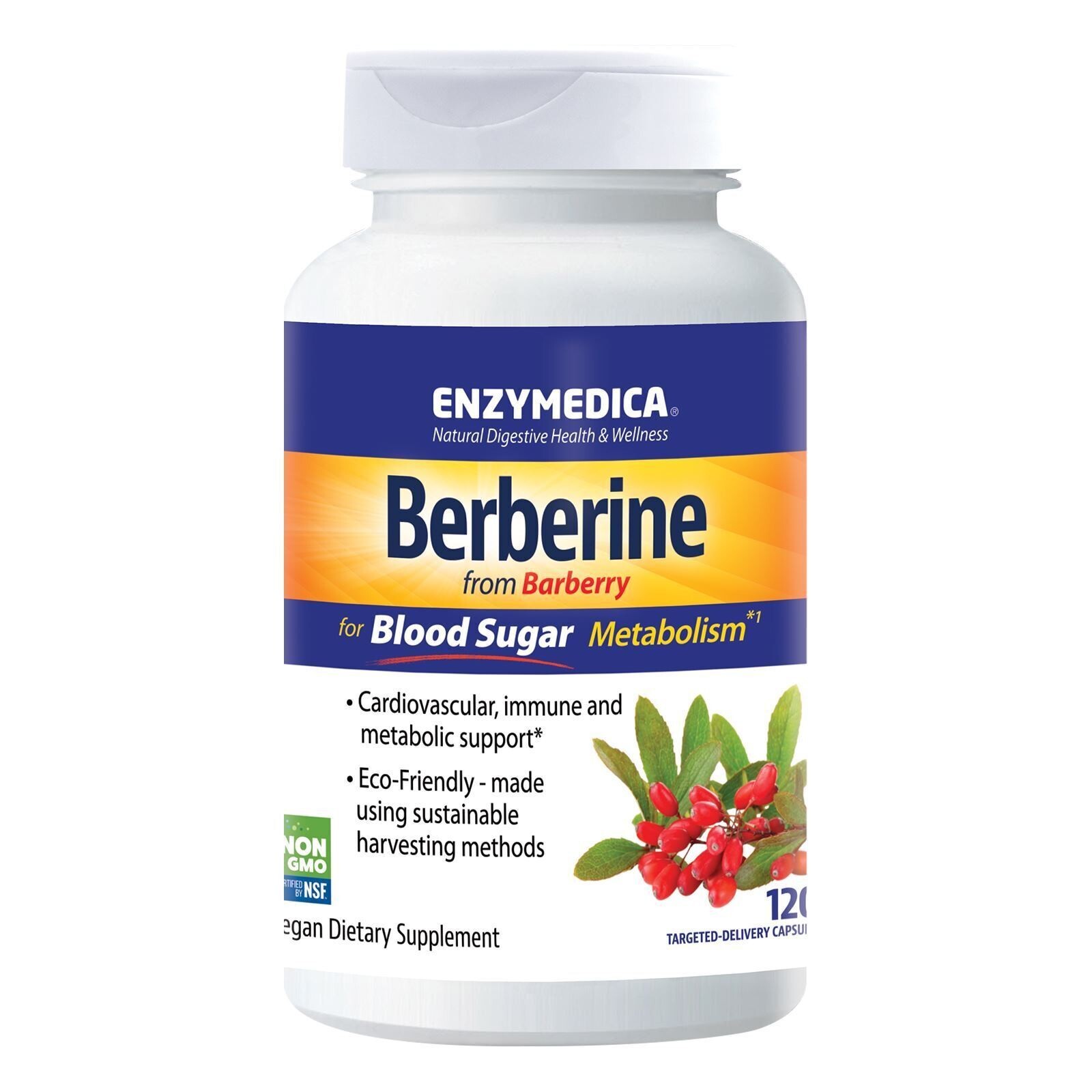 Enzymedica Berberine 120 Capsules exp 05/2027