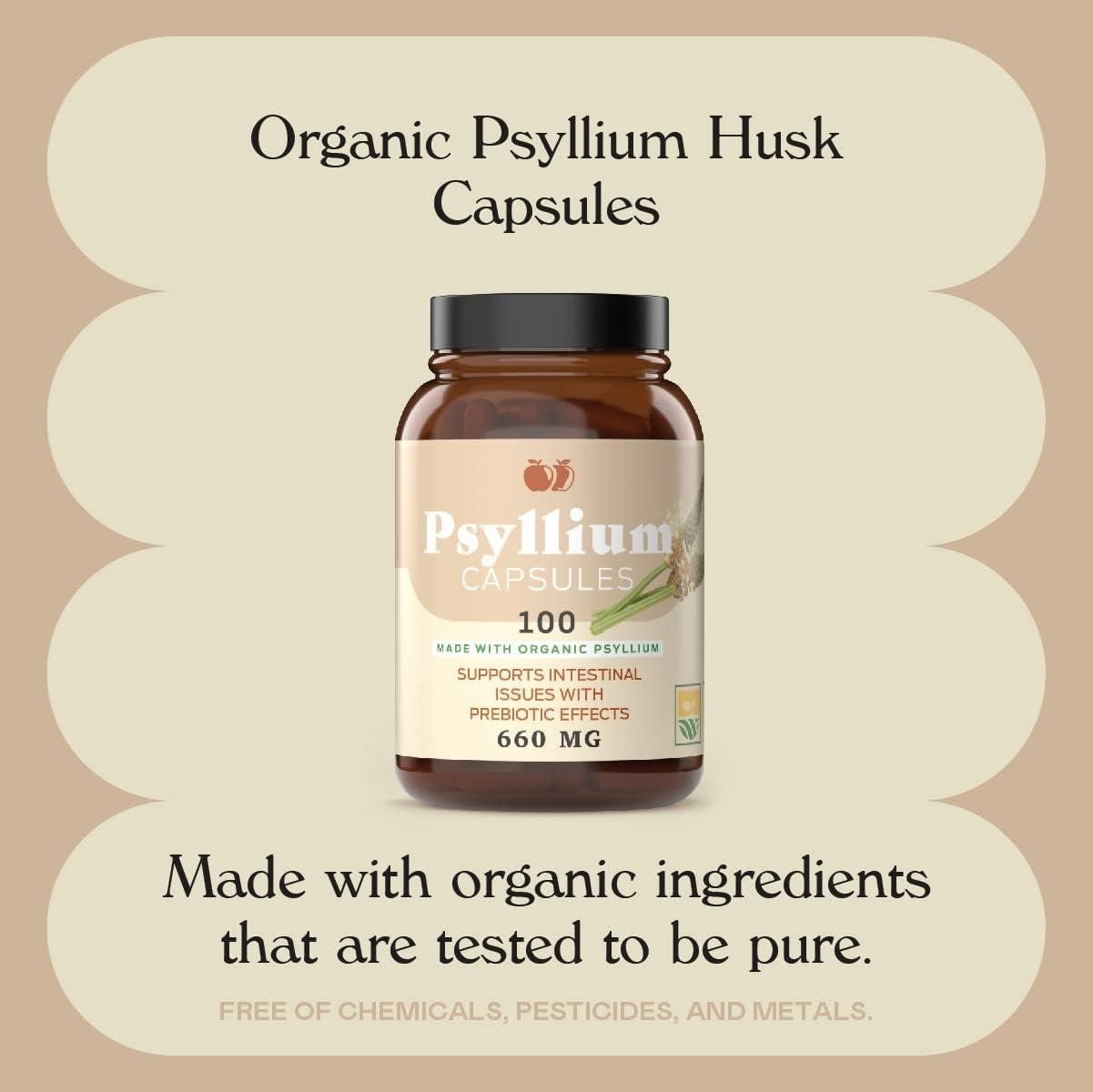 Organic Psyllium Husk Capsules – 660mg 100 Capsules