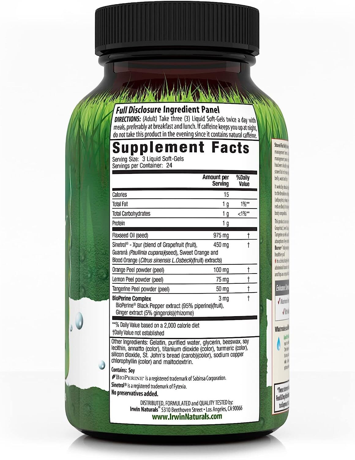 Irwin Naturals Stored Fat Belly Burner, Helps Break Stored Fat, 72 Softgels