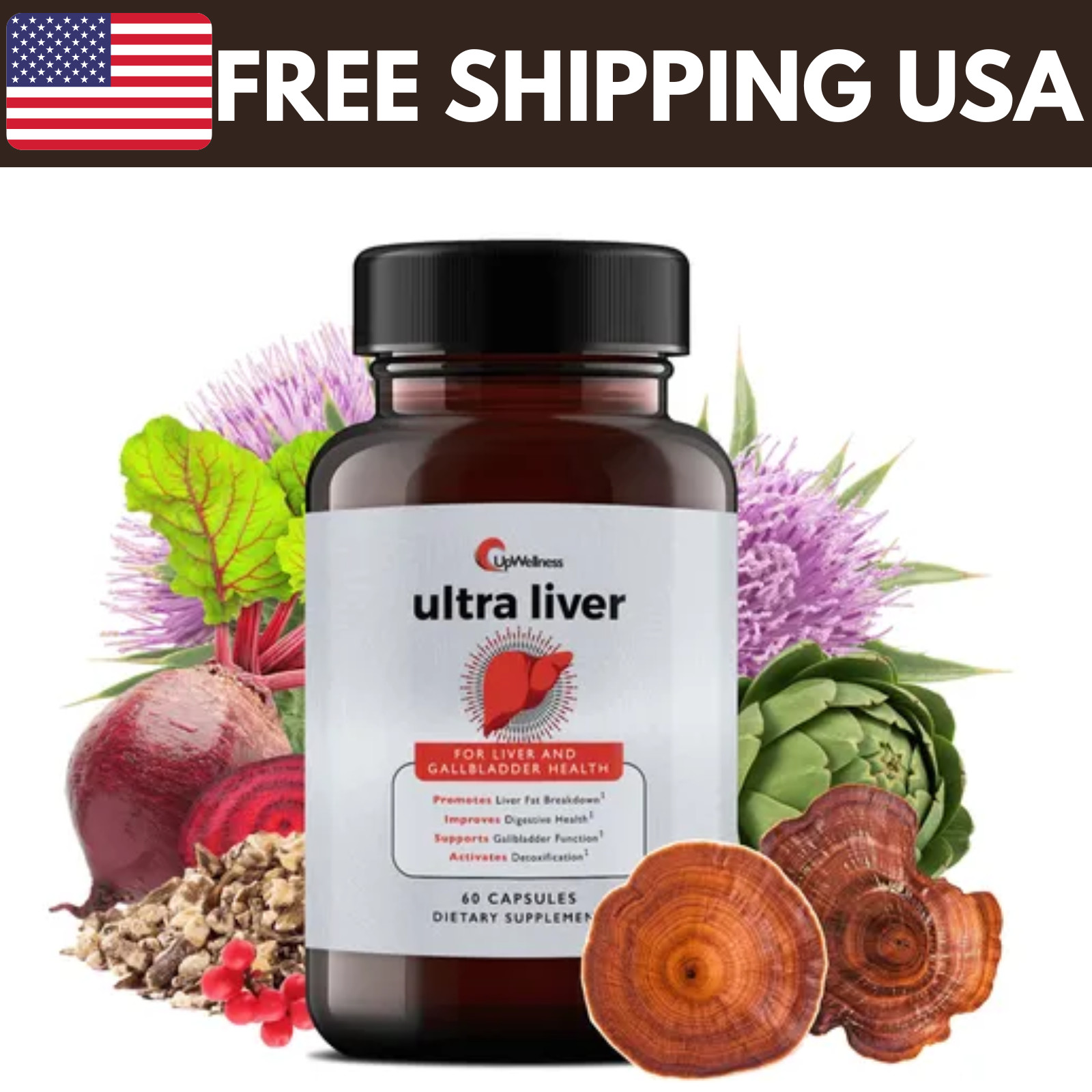 UpWellness Ultra Supplement Liver for Liver Health and Gallbladder Supporting