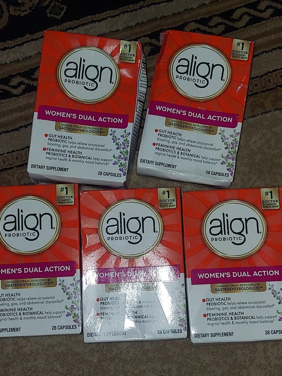 Align Probiotic Womens Dual Action Gut & Feminine Health 140 Capsules X 5 Lot