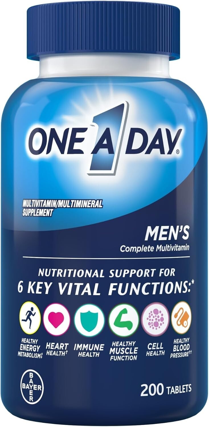 Daily Men’s Multivitamin with B-Complex – 200 Count Immune Boosting Formula