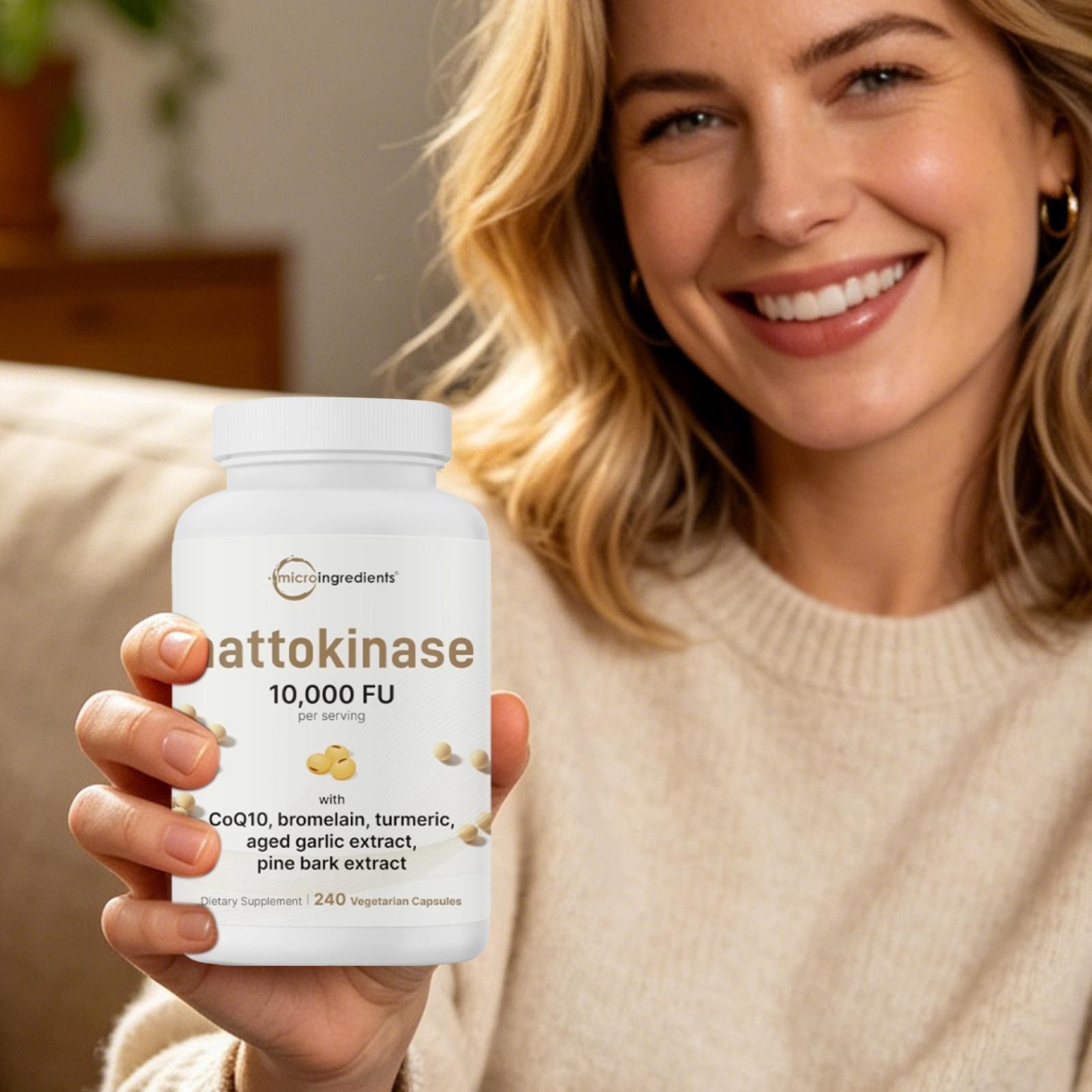 Micro – Ingredients Nattokinase 10,000 FU Per Serving 240 Count (Pack of 1)