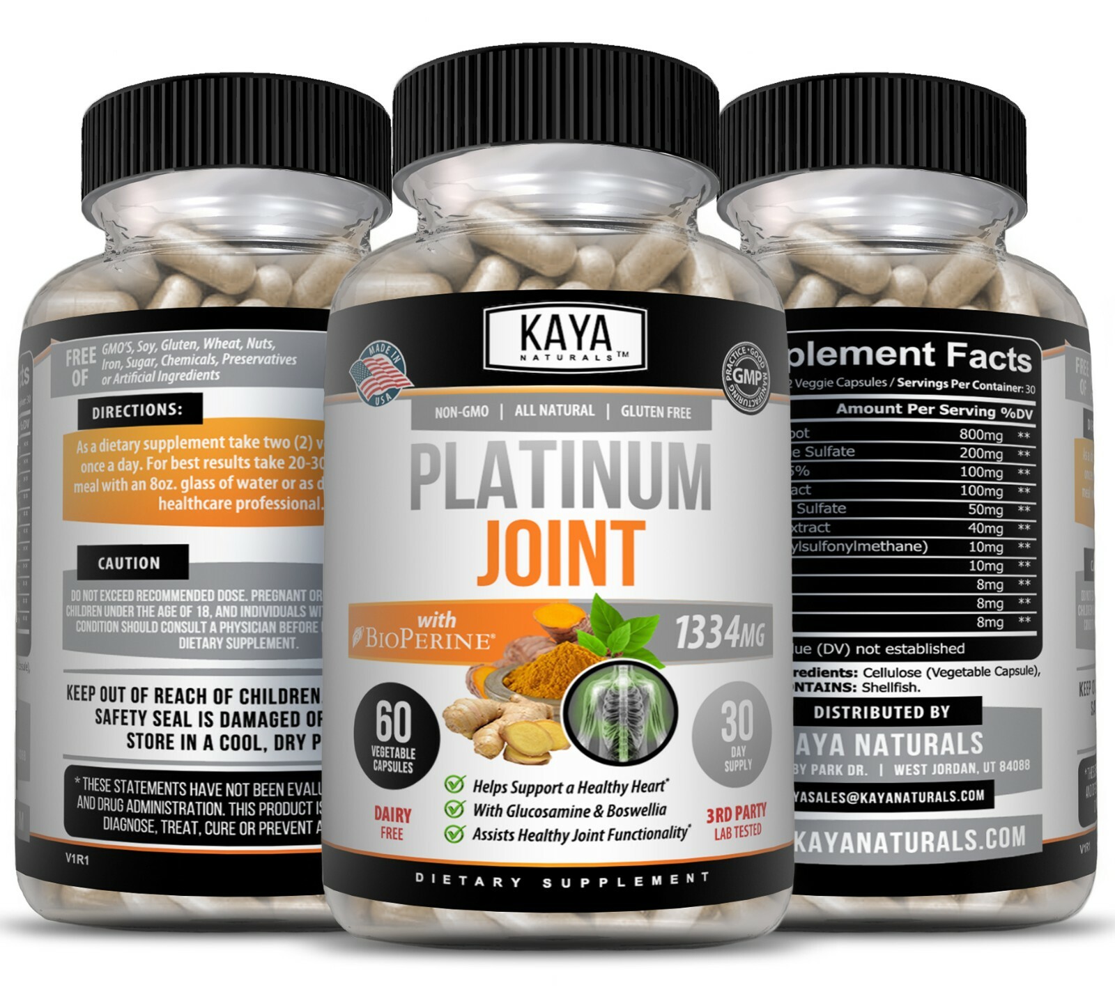 (2 Pack) Platinum Joint, Pain Relief, Joint Support, Anti Inflammatory, Turmeric