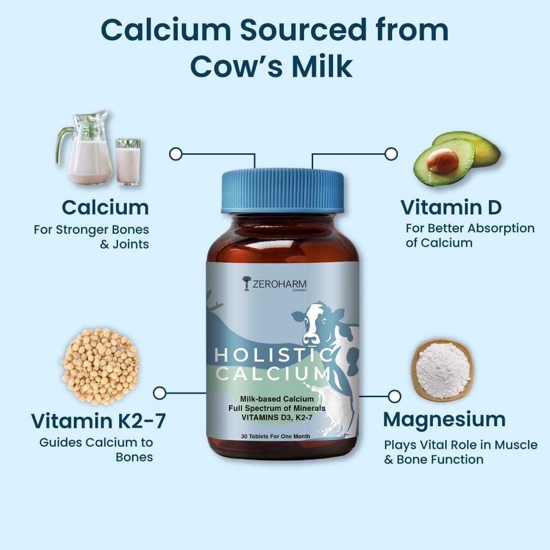 ZERO.HARM Holistic Calcium D3 K2-7 60 Tablets Bone Care