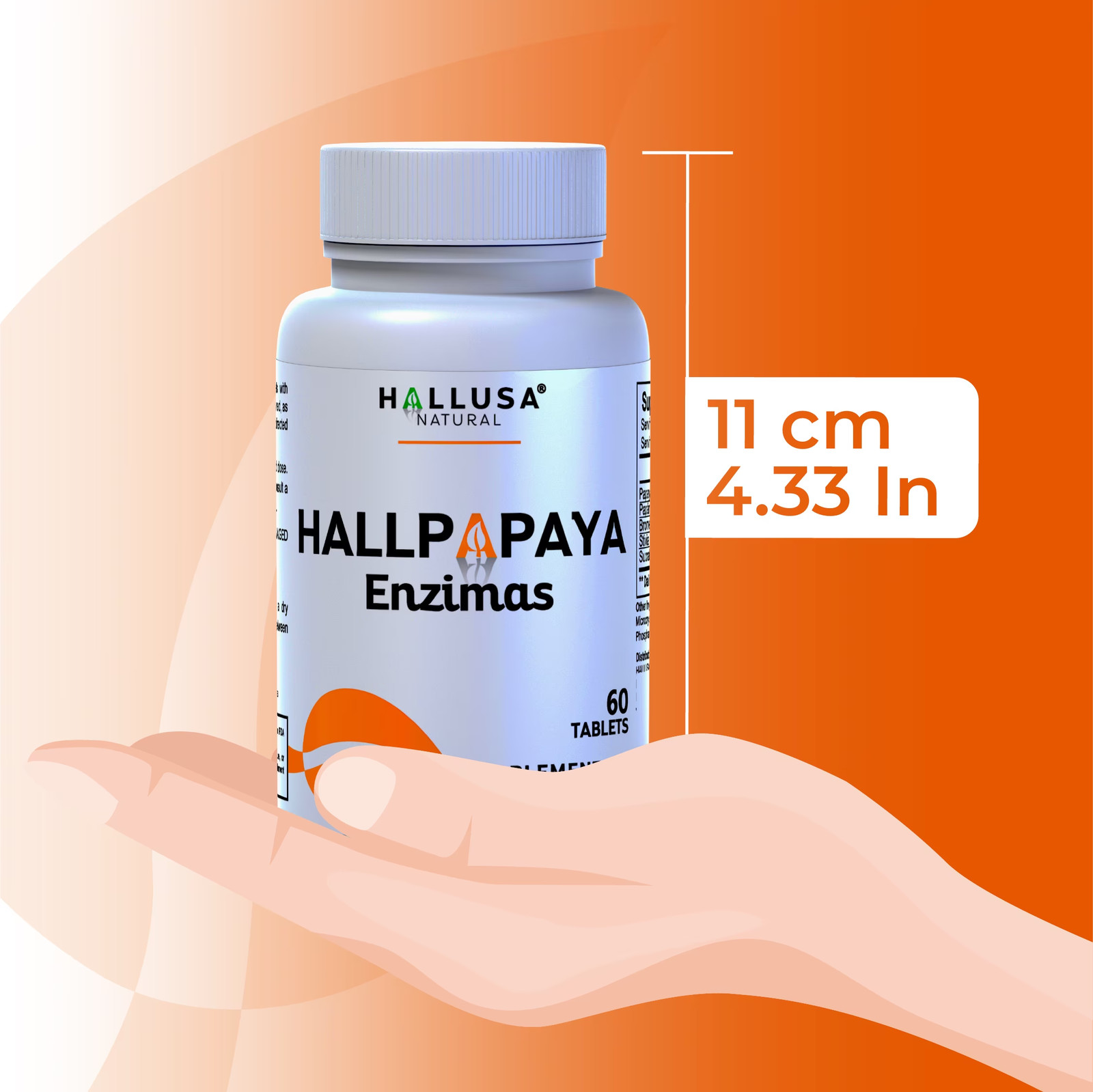 HALLUSA Papaya Enzyme Digestive Support with Probiotics – 60 Tablets
