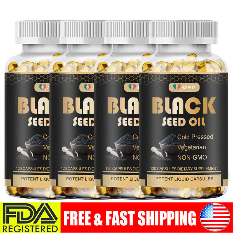 Premium Black Seed Oil Capsules Nigella Sativa Black Cumin Seed Oil 120 Softgels