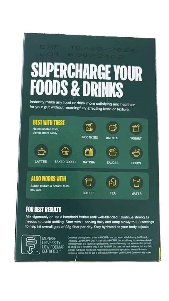 Supergut Unflavored Prebiotic Fiber Mix 15 Stick Packs Dietary Supplement New