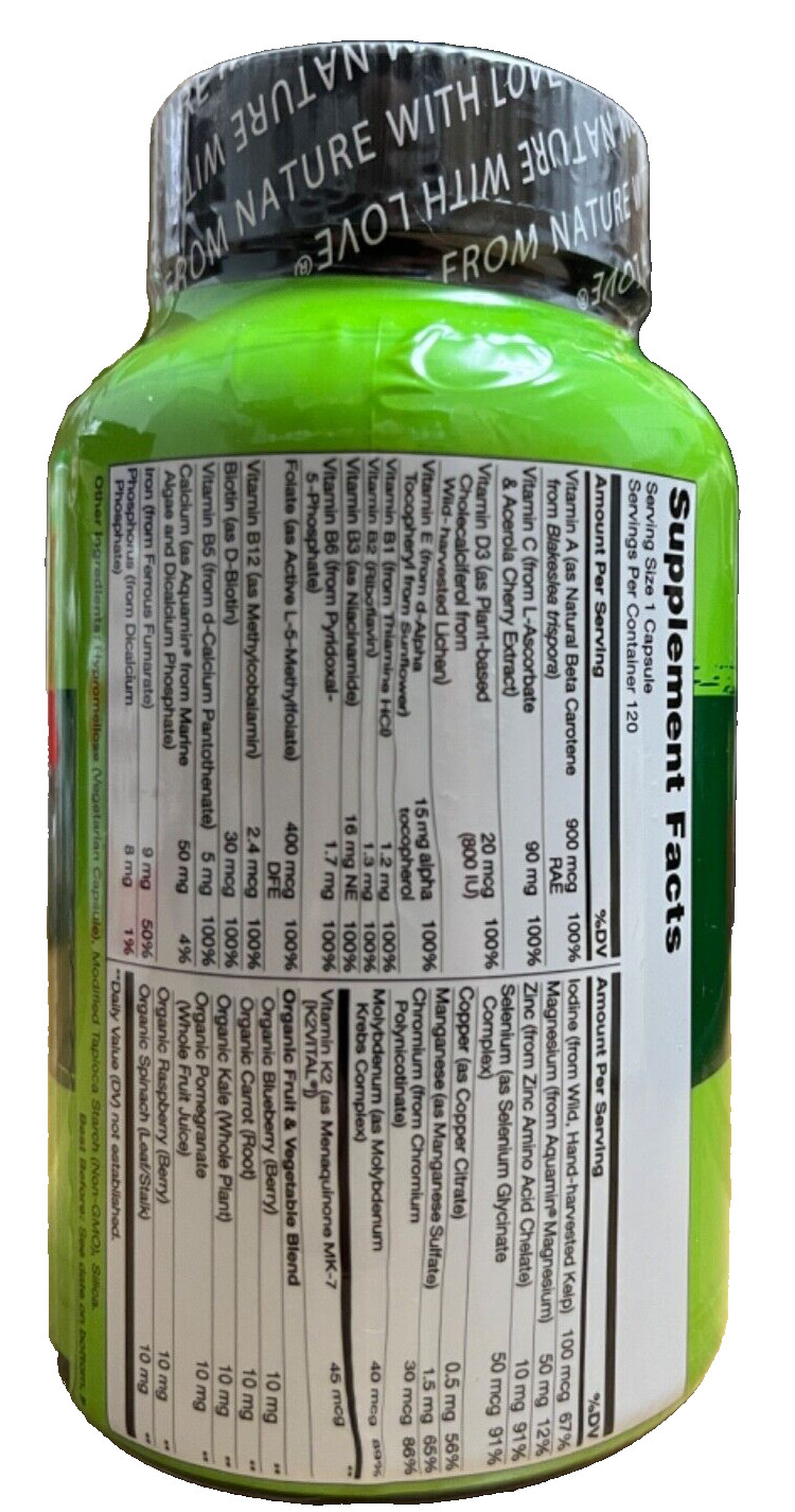 NATURELO ONE DAILY Multivitamin for Women – 120 Capsules Exp.2-26