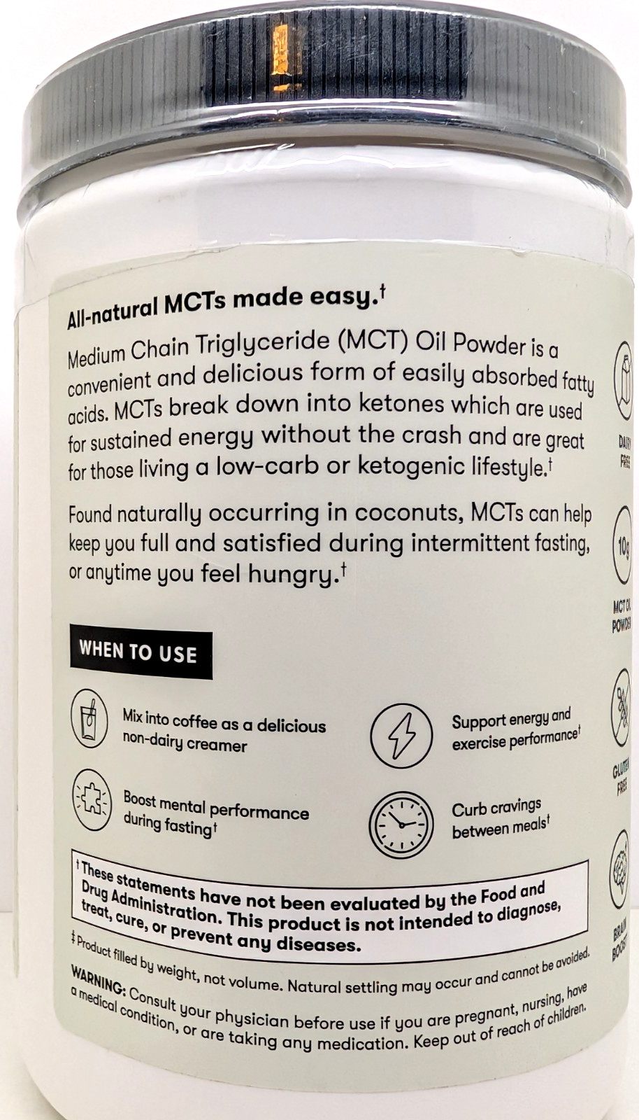 Perfect Keto MCT Oil Powder Vanilla Dietary Supplement 11.3oz Exp 03/28