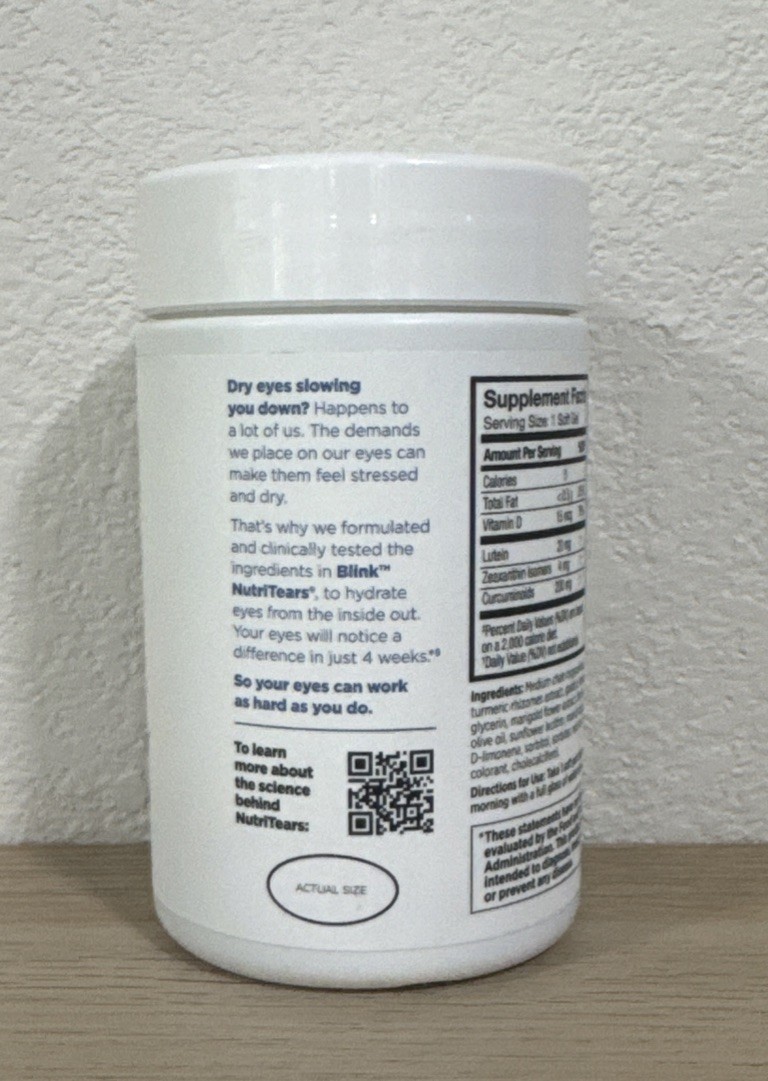 Bausch + Lomb Blink NutriTears Hydration for Dry Eyes 50 Softgels EXP 10/2027