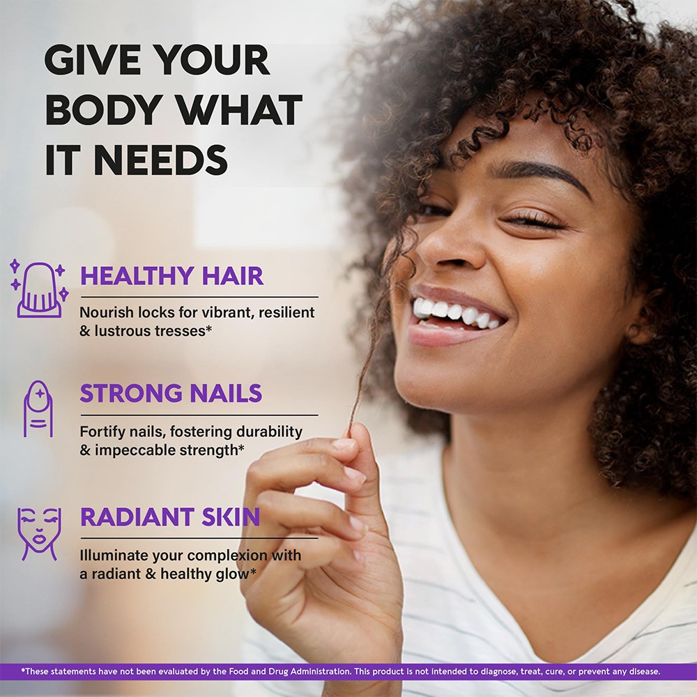 Biotin with Collagen & Keratin 60 Capsules – Promotes Hair Growth, Radiant Skin