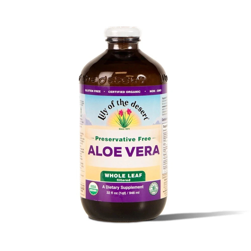 Aloe Vera Juice Whole Leaf (Filtered) Preservative Free 32 fl.oz Each (Pack of 3