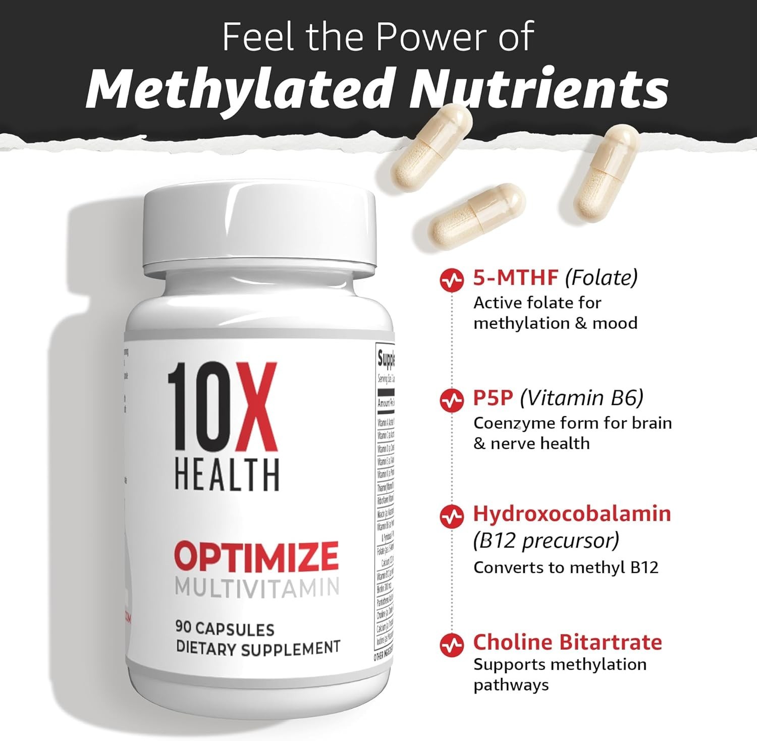 “Quality 10X Fitness Optimize Methylated Multivitamin 90 Capsules”