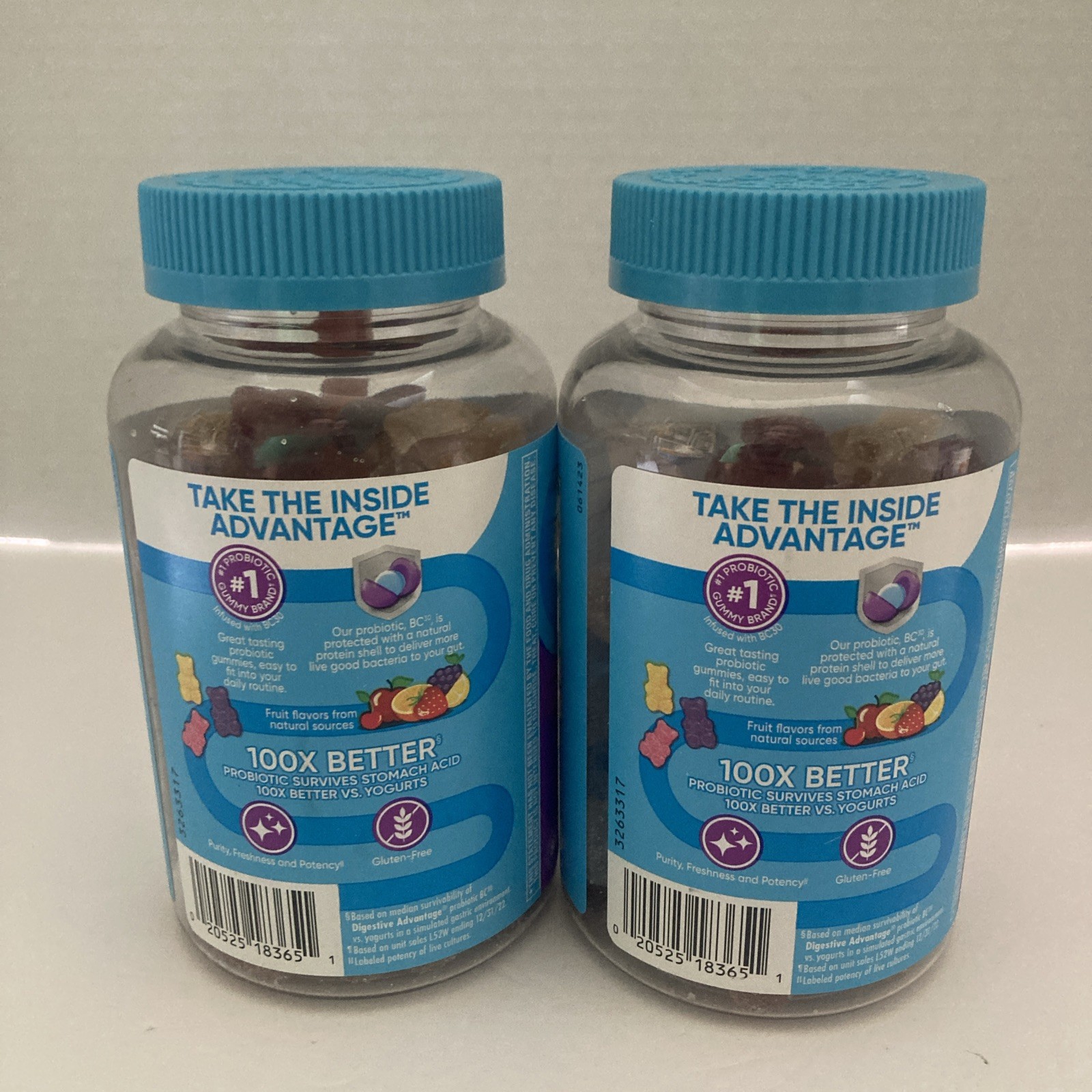 2 Bottles Digestive Advantage Daily Probiotics 80 Gummies Each 1/2027 New