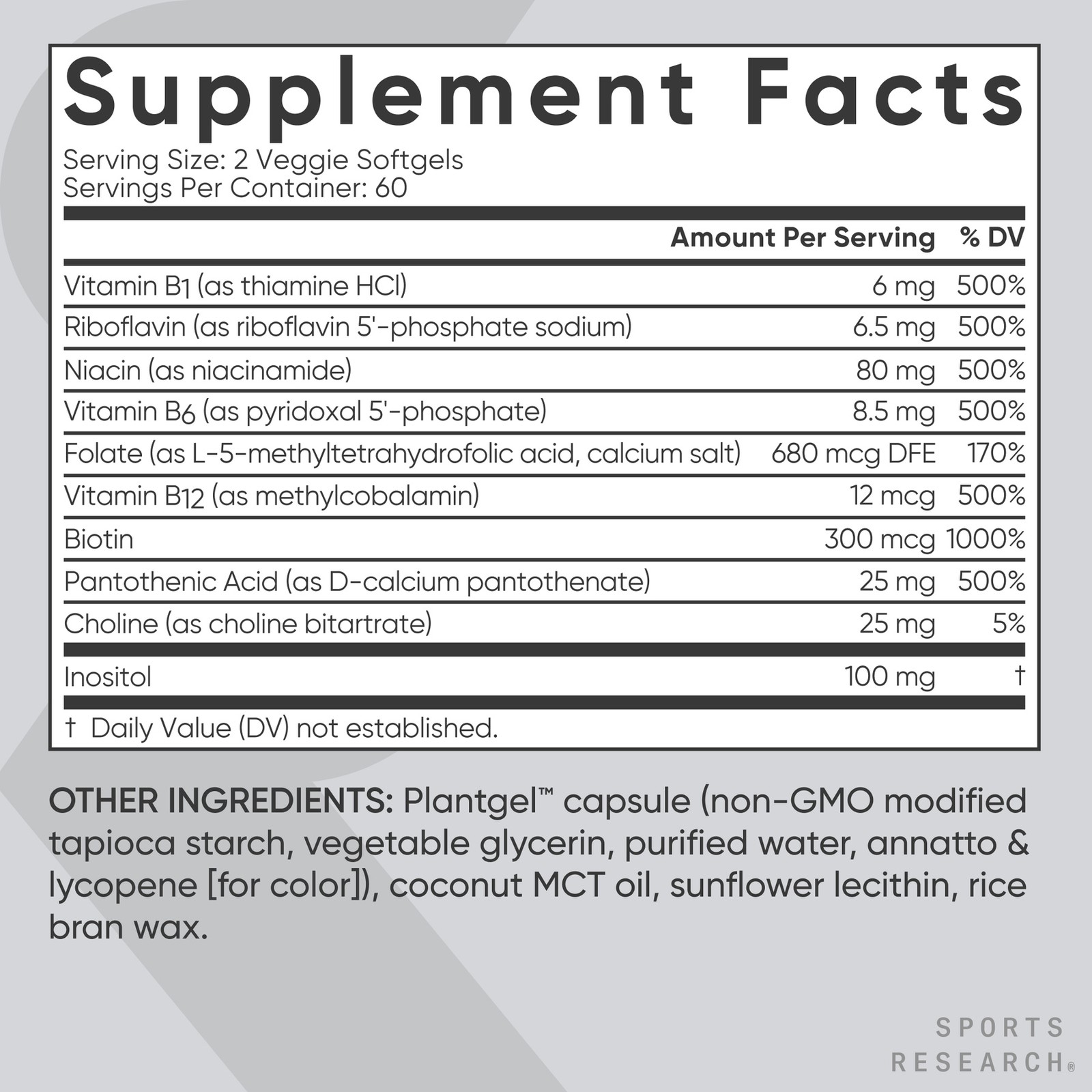 Vitamin B-Complex (120 veggie softgels)