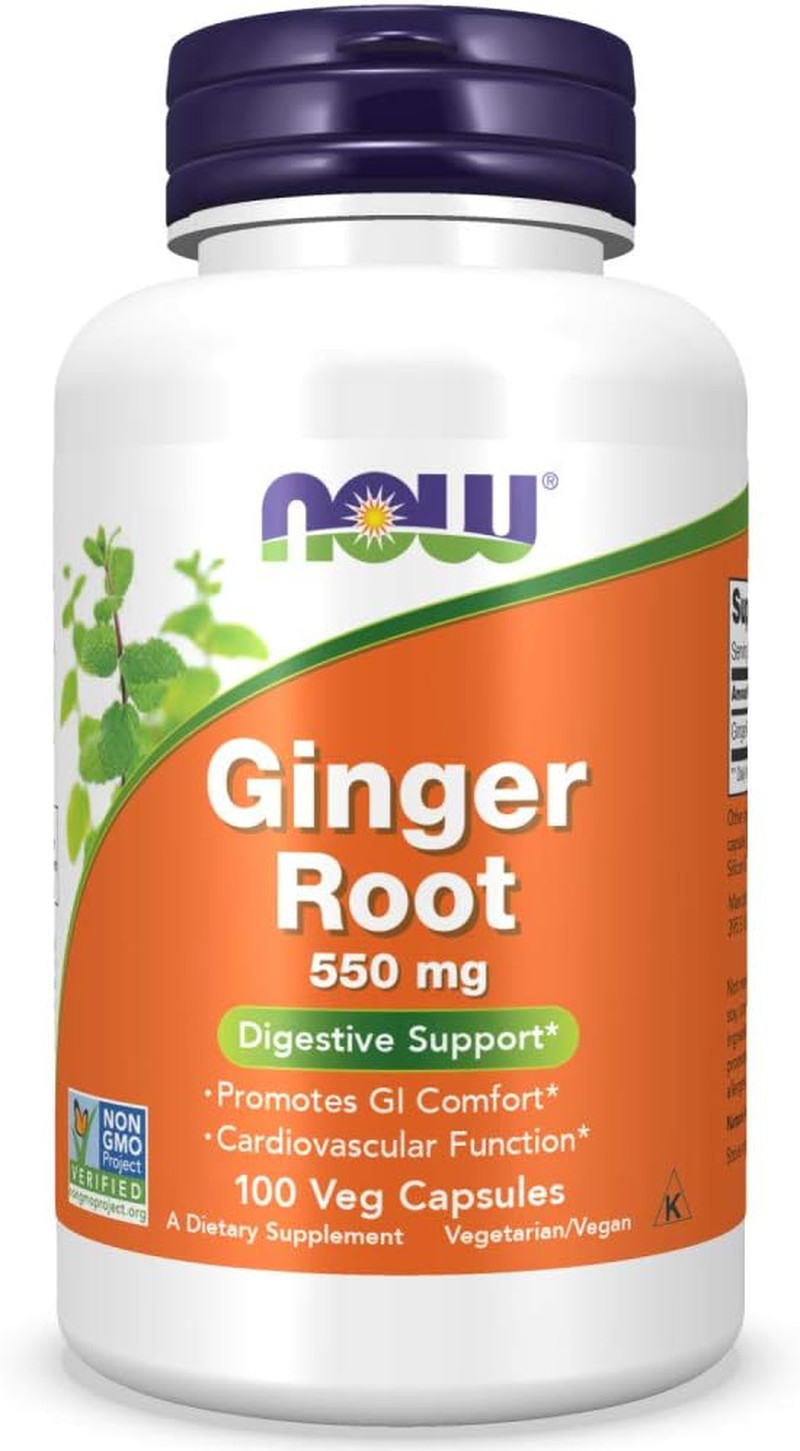 NOW Foods Ginger Root 550 Mg, Digestive Support, 100 Veg Capsules