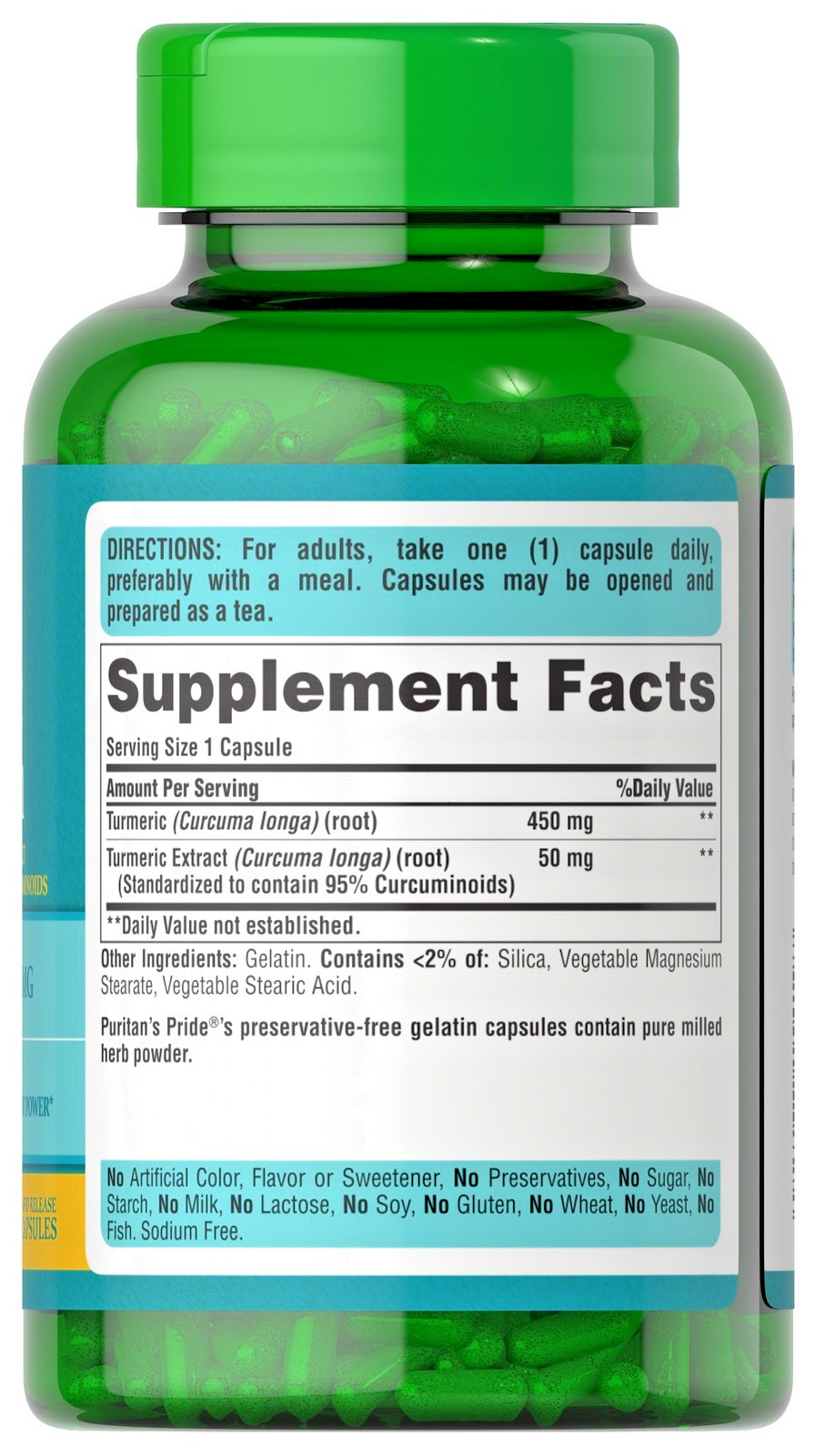 Puritan’s Pride Turmeric Curcumin 500 mg – 180 Capsules x 2 Bottles exp 08/27