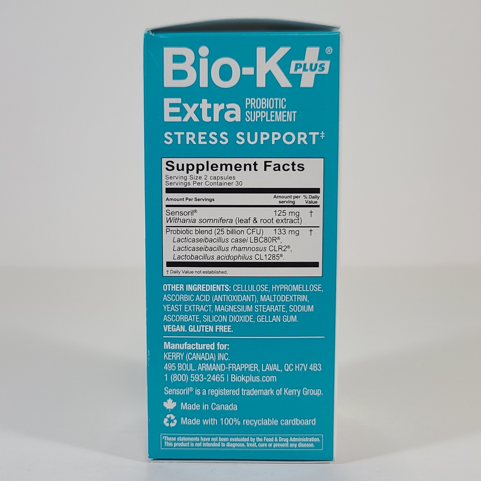 Bio-K+ Plus Extra Stress Support Probiotic Supplement Vegan 60 Capsules 01/2026