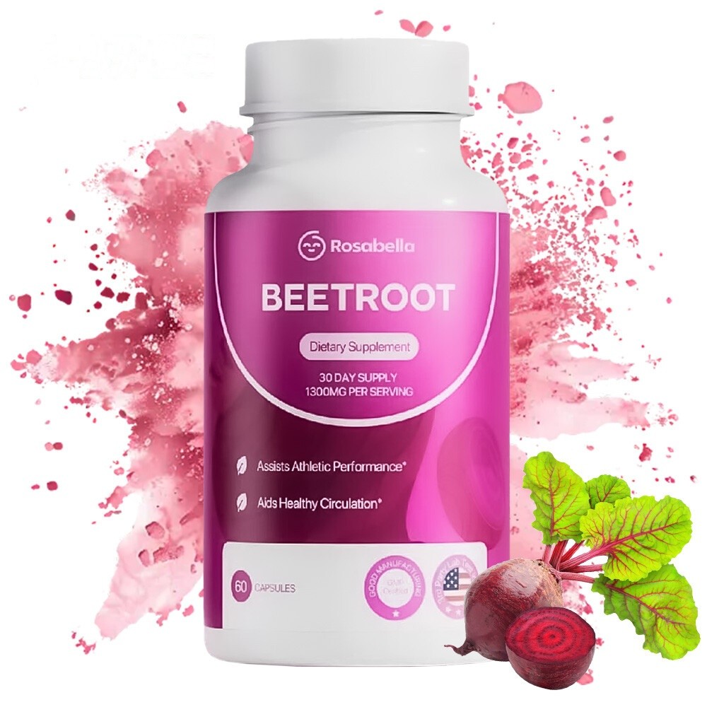 Rosabella Beetroot Capsules for Heart and Blood Pressure Support 60 capsules