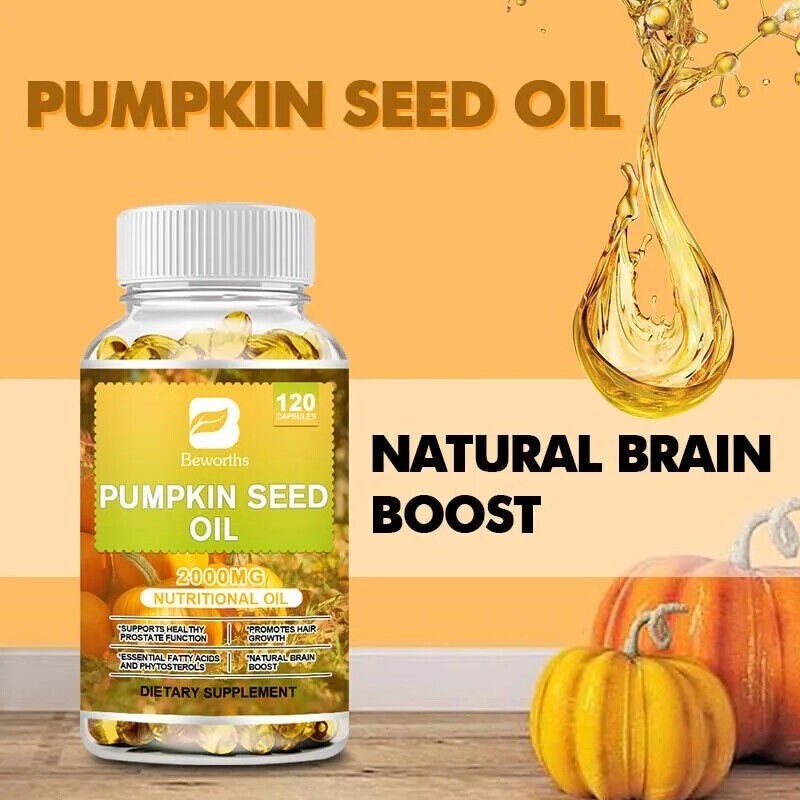 Pumpkin Seed Oil 2000mg – for Bladder Health, Immune Support 120-600 Softgels