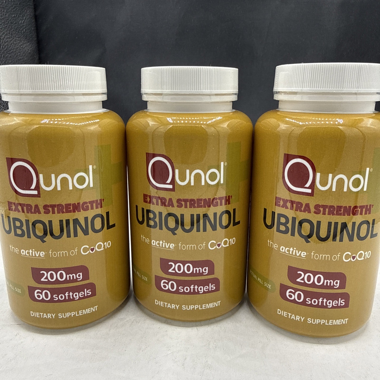 3 Ubiquinol, Qunol Extra Strength 200 mg. (60 Softgels X 3) EXP 08/2026