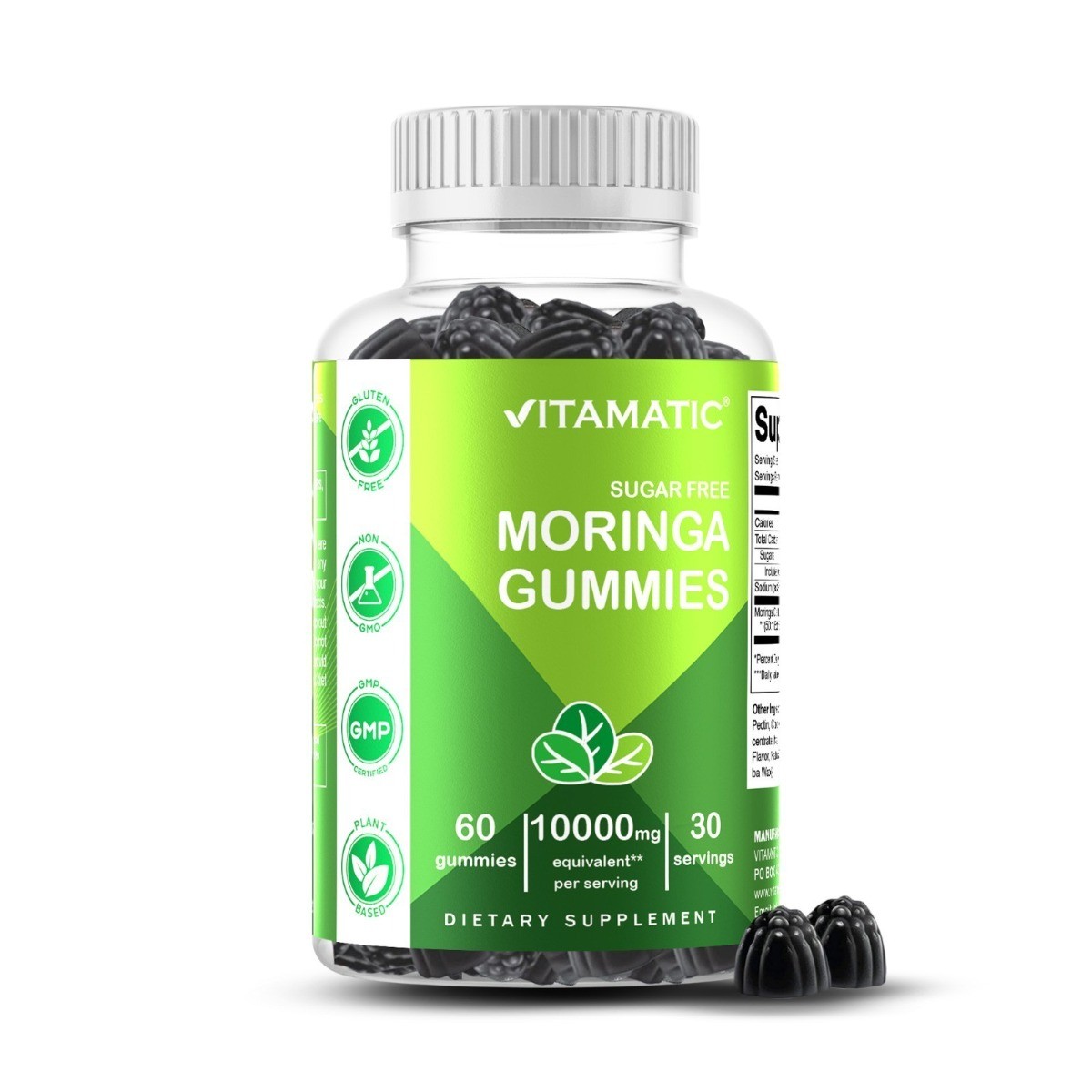 Vitamatic Moringa Gummies 10000mg | Sugar-Free, 60 Vegan Gummies