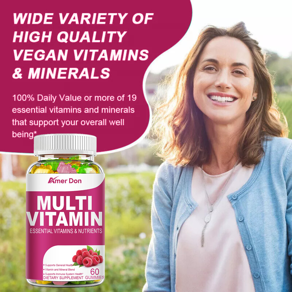 60 Fruits & Veggies Multi-Vitamin Gummies Dietary Supplement Immune Support US
