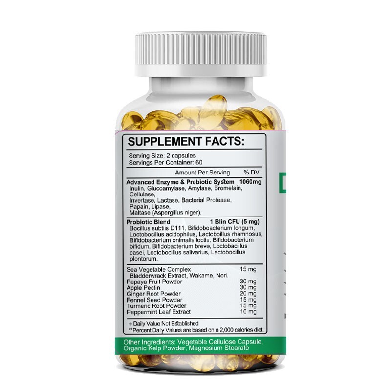 Digestive Enzymes Prebiotic & Probiotics Gas, Constipation & Bloating Relief 120