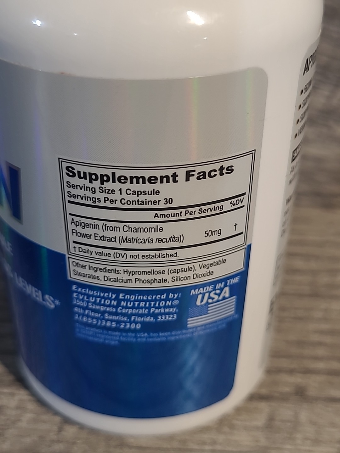 EVLution Nutrition, Apigenin, 30 Veggie Capsules Expires 10/2025