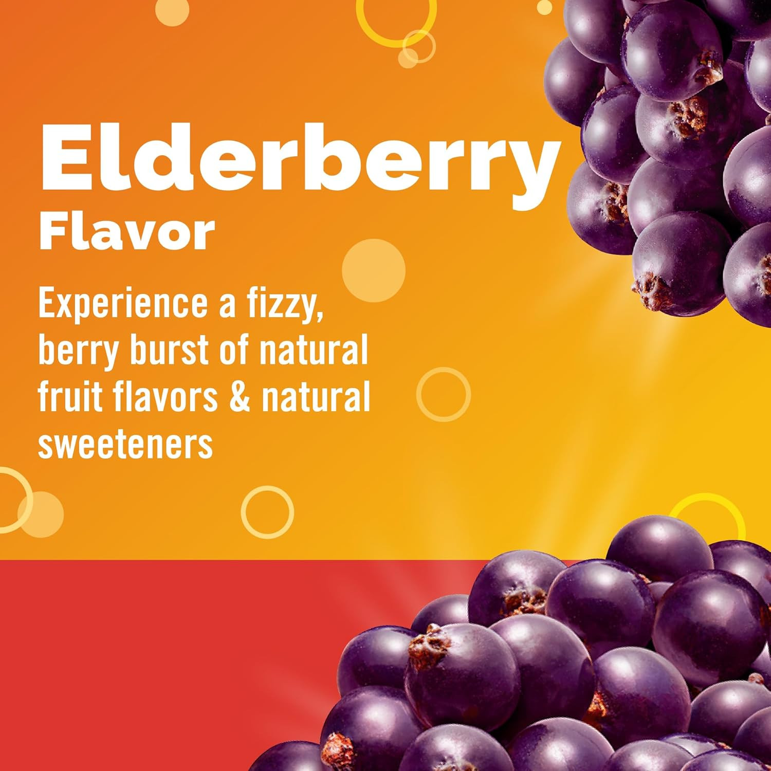 Elderberry Fizzy Drink Mix, Elderberry Immune Support, Natural Flavors, with Hig