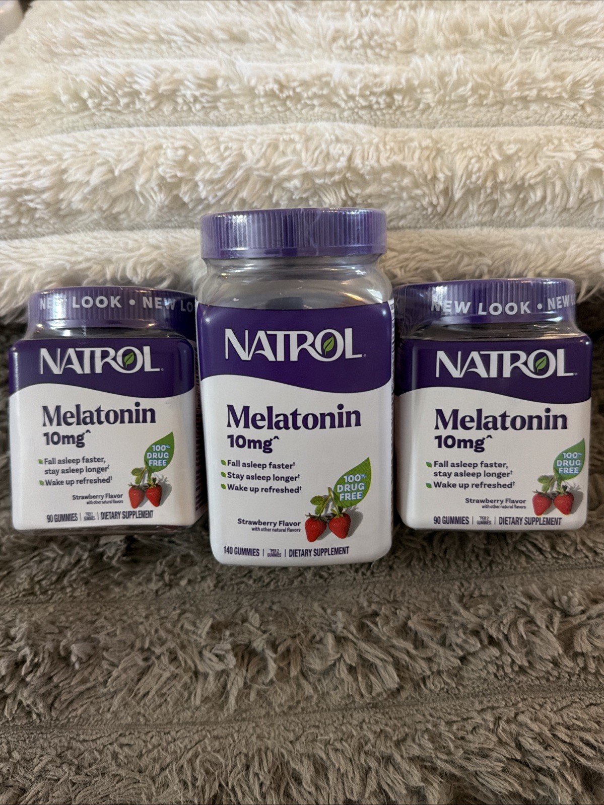 Natrol Melatonin Lot 10mg Sleep Aid Gummies – Strawberry – 140/90/90 – 05/27+